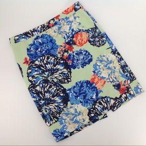 J. Crew The Pencil Skirt - mint with floral print